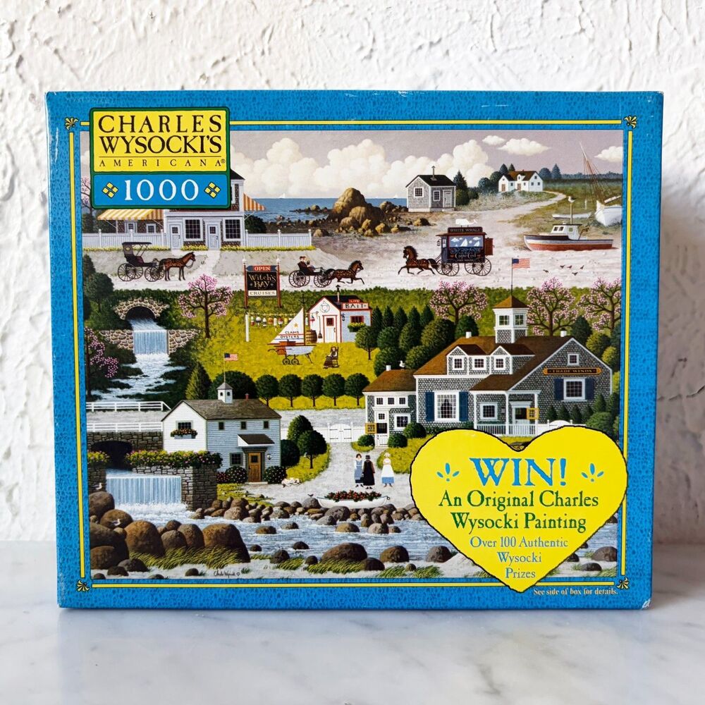 Charles Wysocki Crickethawk Harbor Witch's Bay 1000 Piece Puzzle MB - Complete